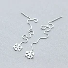 Женские длинные серьги-снежинки MloveAcc, свадебные ювелирные украшения из стерлингового серебра 925 пробы