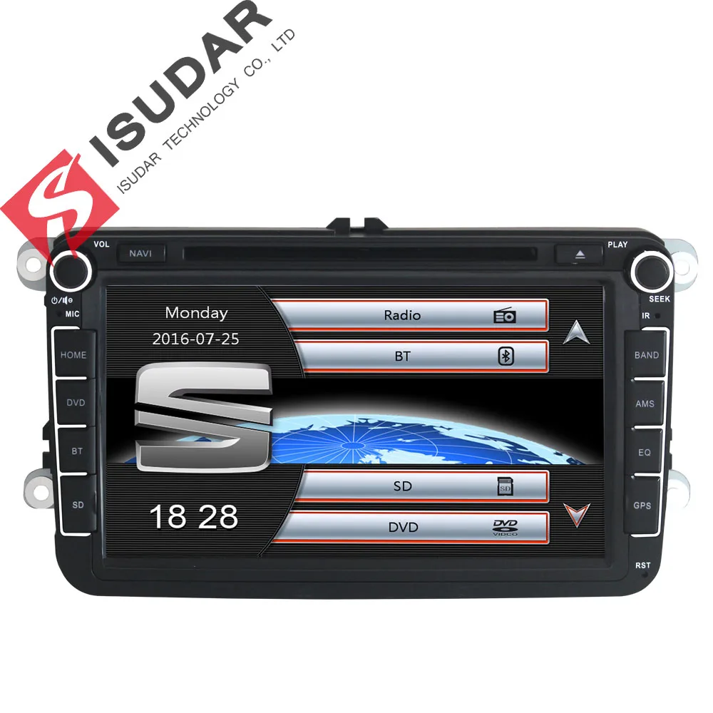 Isudar Автомагнитола с Сенсорным 8 Дюймовым Экраном Для Автомобилей Skoda/VW/Volkswagen/TIGUAN/MAGOTAN/Golf/CADDY/SEAT Wifi FM AM