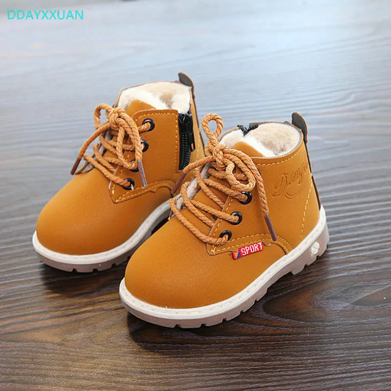 Зимние ботинки для девочек и мальчиков новинка 2018 удобные толстые Нескользящие