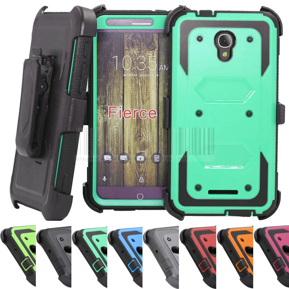 Для Alcatel Fierce 4 Heavy Duty гибридный прочный Чехол кобура Зажим для ремня 360 градусов