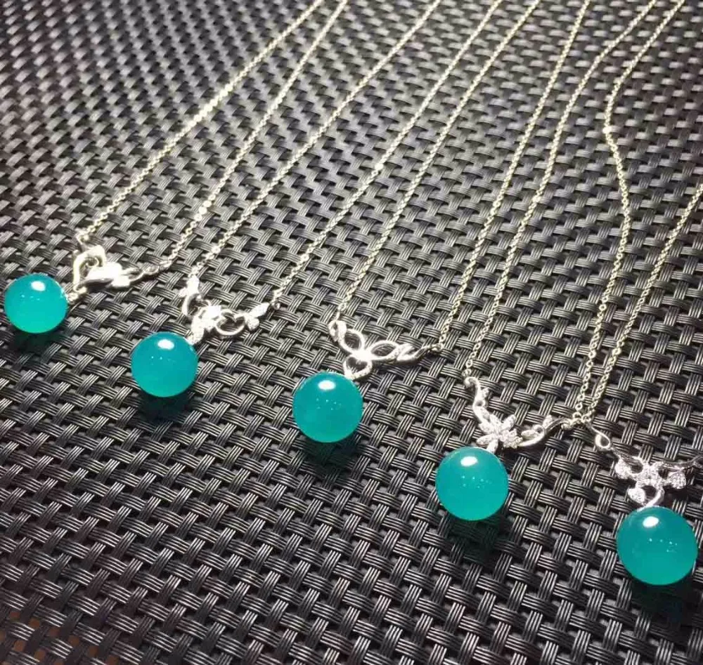 Натуральный ледяной Амазонит со стандартным серебряным ожерельем - купить по