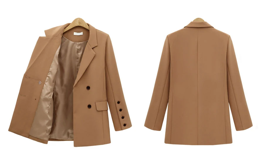 Женские блейзеры OL Style в европейском стиле черные светло-желтые с длинными