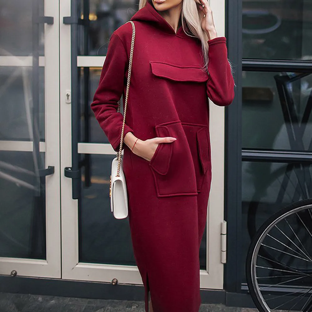 Модная женская Повседневная осенне зимняя модная Толстовка с длинным рукавом и