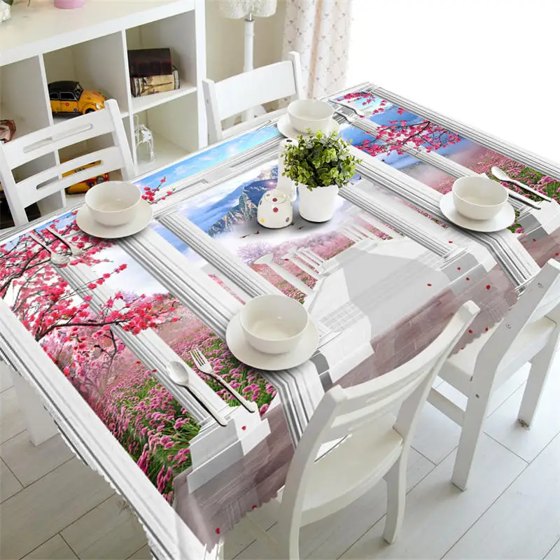 3D Tablecloth Lily Pattern Polyester Dustproof Table cloth Christmas Dinner Decoration Cover | Дом и сад