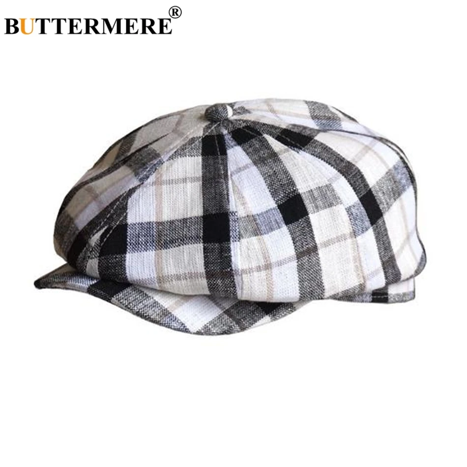 Кепка BUTTERMERE Newsboy, мужская, женская, льняная, берет, кепка, весна-лето, клетчатая, британский стиль, мужская, женская, унисекс, повседневная, ретро, восьмиугольная кепка