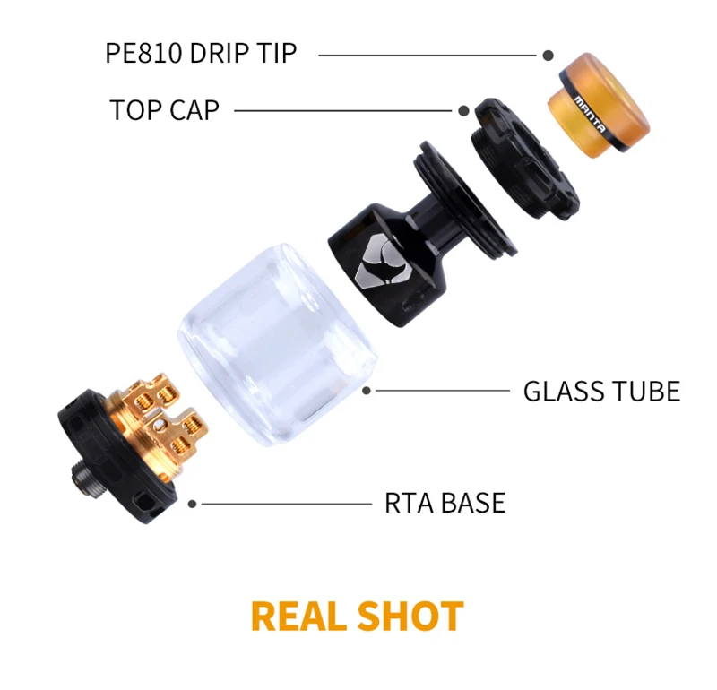 Authentic Advken Manta RTA Tank Atomizer 24mm 5ml/3.5ml Capacity Big Refill Hole 810 drip tip 510 thread electronic cigarette|rta tank atomizer|tank