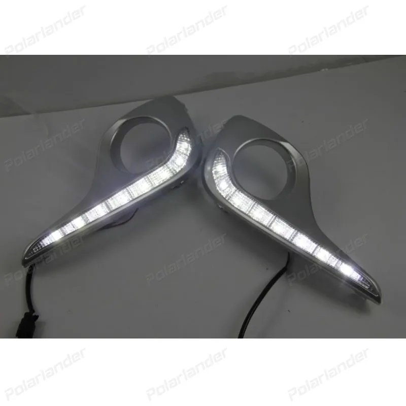 

2 pcs/lot LED CAR DRL daytime running lights fog lamp Waterproof ABS for T/oyota H/ighlander 2012-2015 Turn Signal drl
