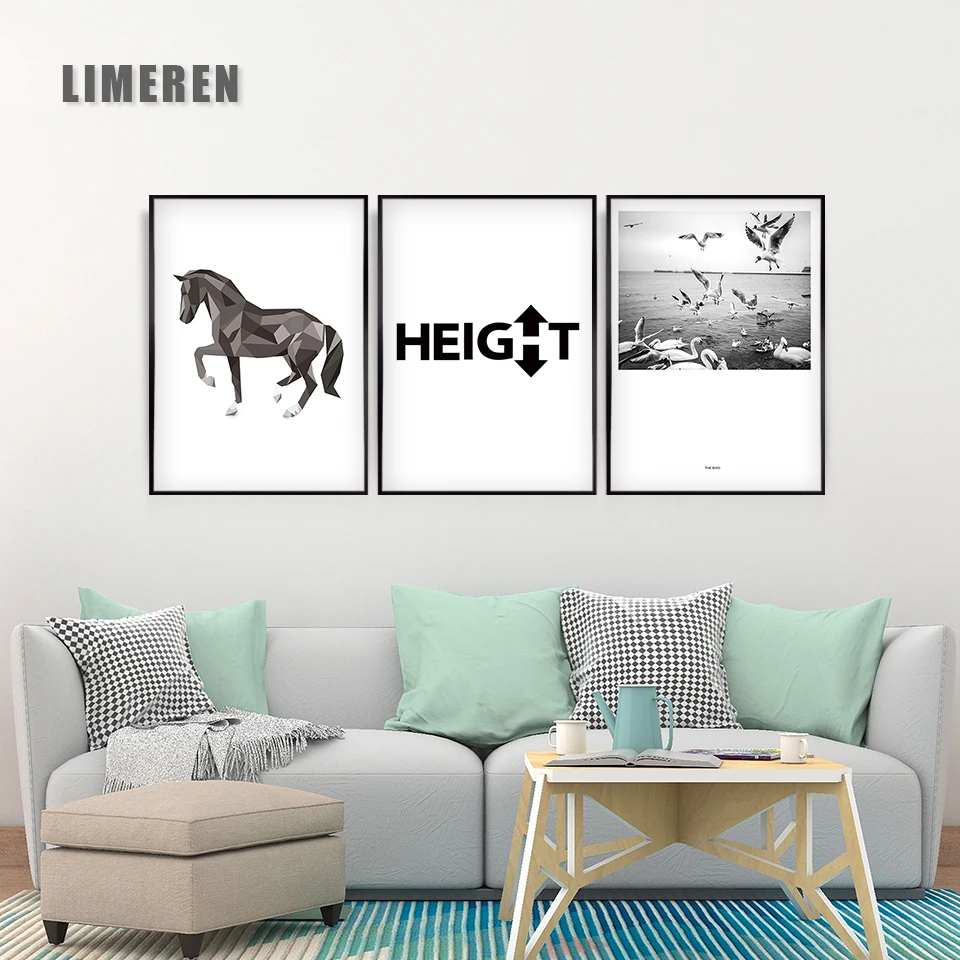Nordic style New Art Poster Canvas pictures Painting Wall Picture Print Modern Home picture More Horses Head For Future | Дом и сад