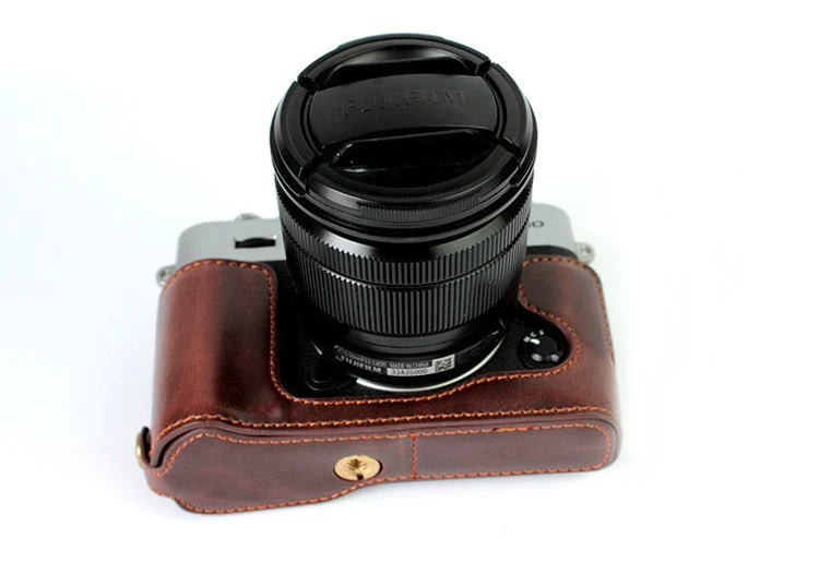 Классический из искусственной кожи чехол сумка для камеры Fujifilm Fuji X-T10 XT10 X-T20 XT20 X-T30 XT30 половина тела набор крышка с отверстием батареи