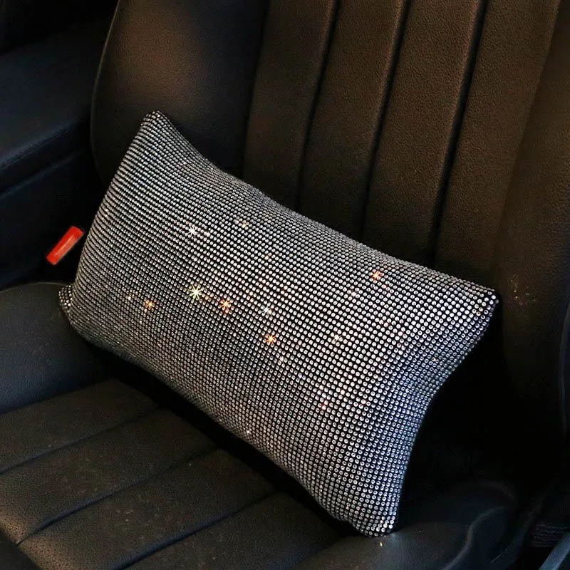 1pc waist pillow Bling, со стразами и кристаллами подушка для шеи в автомобиль поддержка талии Алмаз авто подголовник подушка автомобиля аксессуары для интерьера для девочек женщин - Цвет: 1pc waist pillow