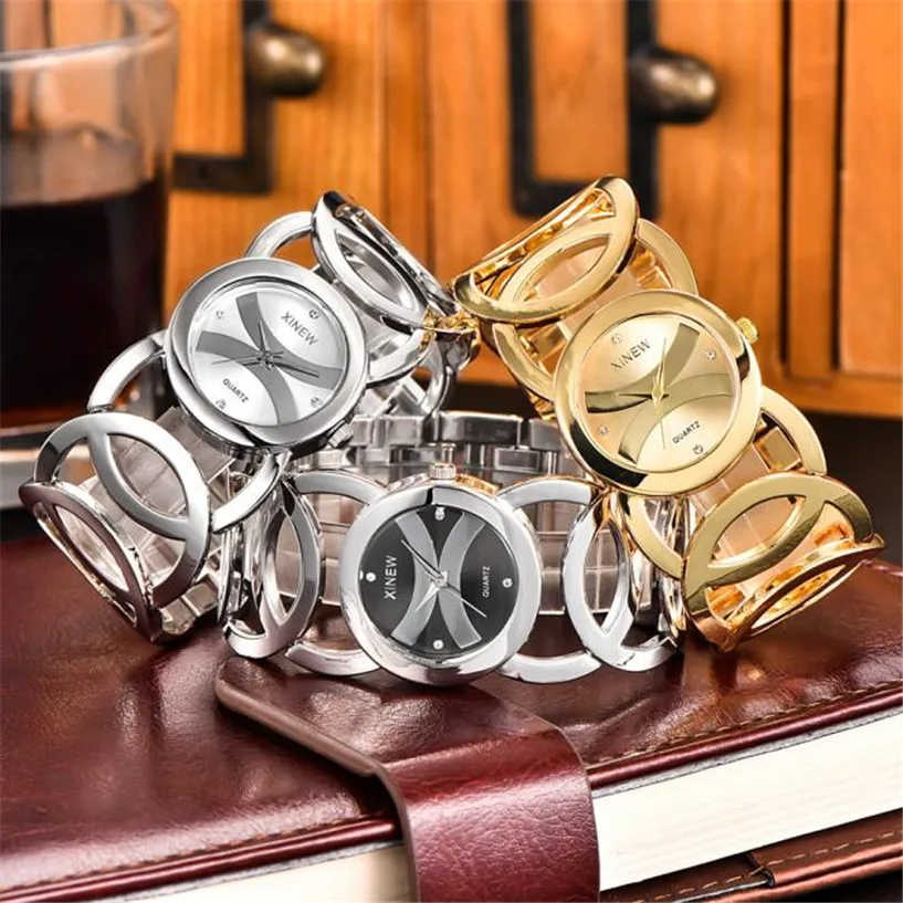 Женские модные часы XINEW аналоговые кварцевые наручные из нержавеющей стали с