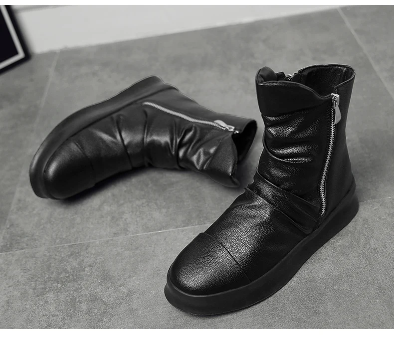 Хип-хоп мода на осень-зиму Для мужчин ботинки челси Slip-On Туфли под платье танцевальная обувь на платформе высокие кроссовки ботинки martin