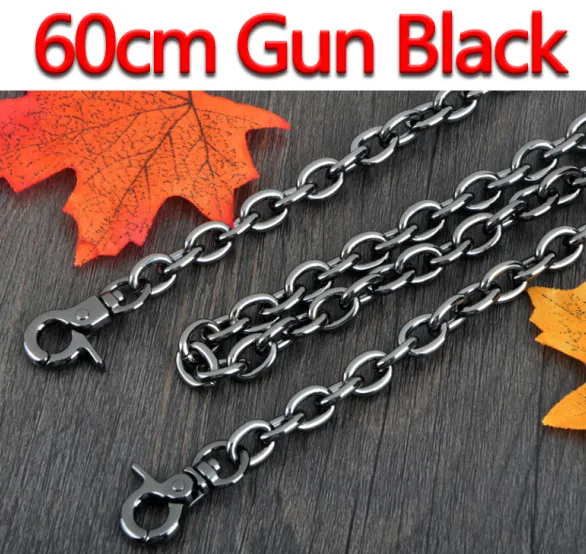 60cm Gun Black DIY 40 см-160 см 9 мм золото, пистолет черный, серебряный сменная цепь плечевой ремень через плечо для сумки ручки O образный цепи - Цвет: 60cm Gun Black