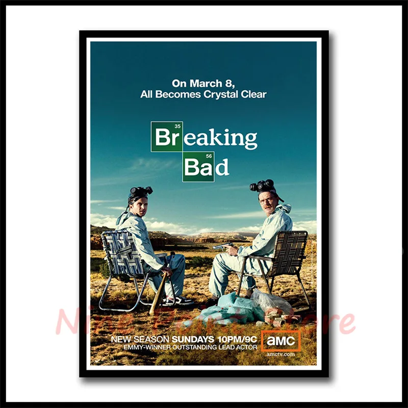 Бумажный плакат с покрытием из фильма «Breaking Bad movie», бар, кафе, домашний декор, настенная живопись, Безрамная наклейка - Цвет: Серебристый
