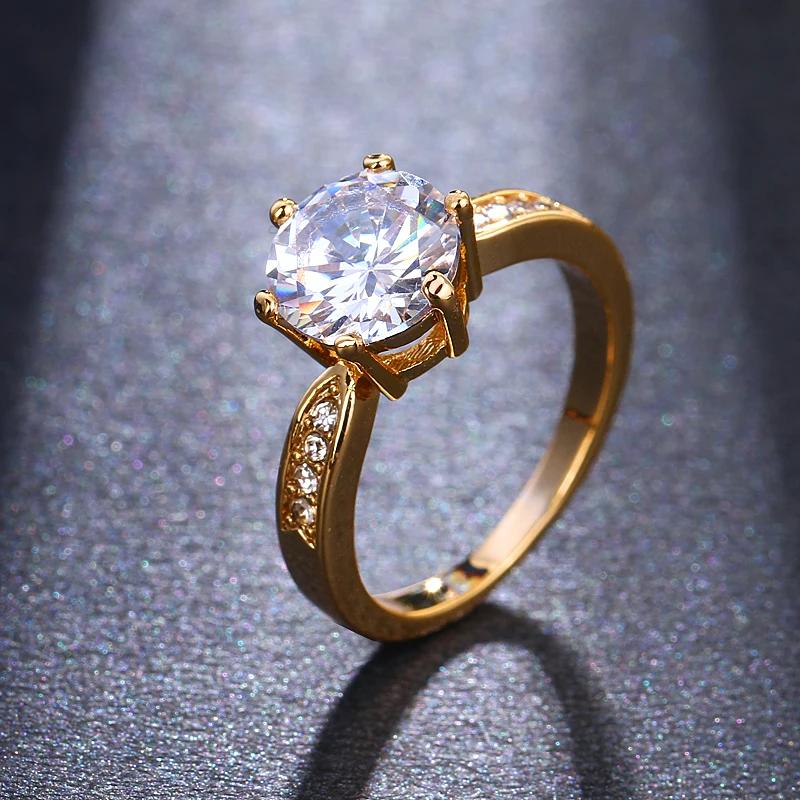 LXOEN AAA Zircon Engagement Rings for Women Rose Gold Color Wedding Female Austrian Crystals Jewelry Top Quality | Украшения и