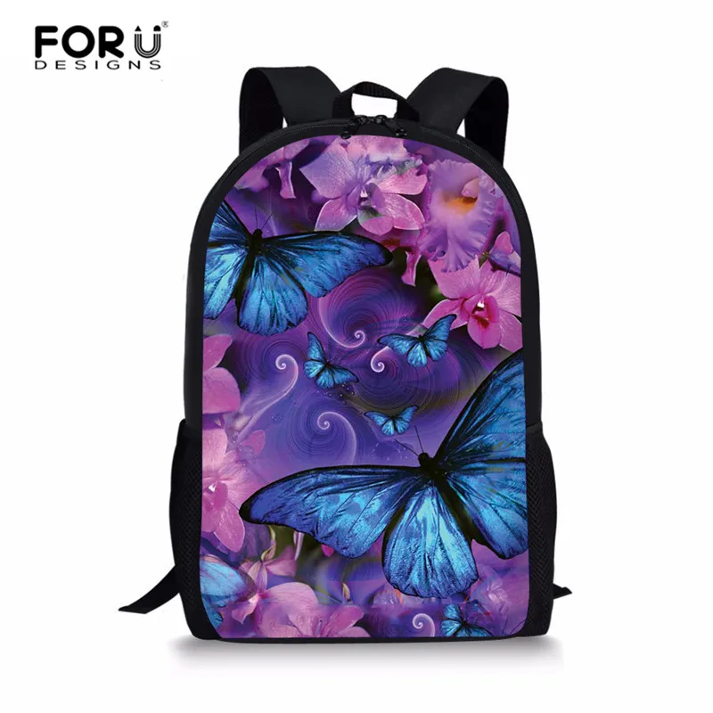 FORUDESIGNS/3 шт./компл. школьная комплект с сумкой для девочек рюкзак пользовательские бабочка школьные сумки для подростков мальчиков студентов школьная сумка Back Mochila - Цвет: L5146C