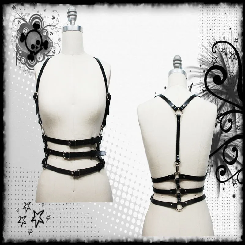 Портупея кожаный ремешок для тела в американском стиле со съемным воротником и