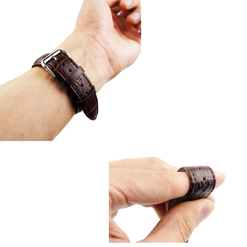 

White Quality Genuine Cow leather strap bracelet For Apple watch band 44mm 38mm For iWatch new series 1 2 3 4 Black Watchband