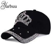yarbuubaseball caps 2016 new fashion style men and womens sun hat rhinestone hat denim and cotton snapback cap free shipping