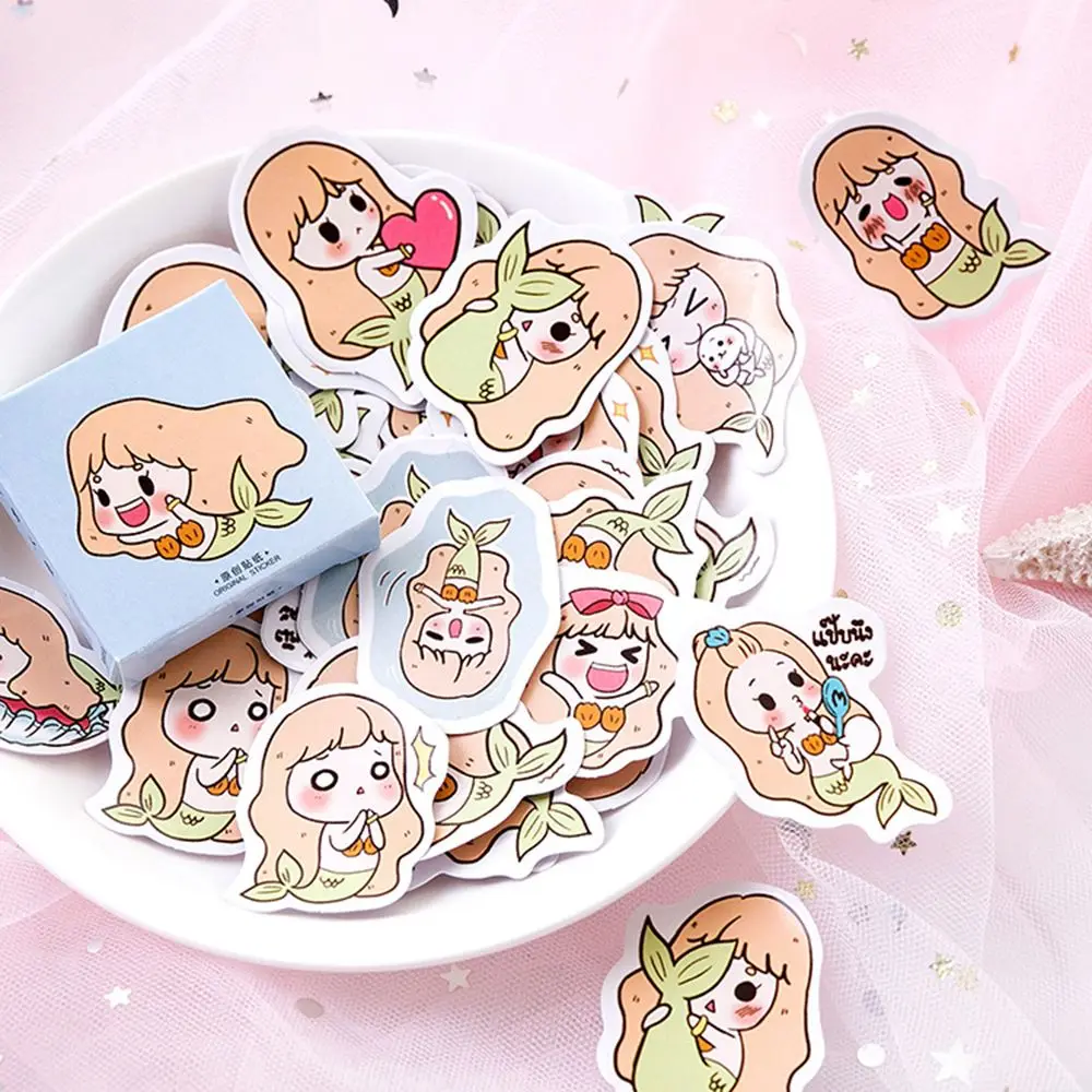 45 шт. дневник Русалочки s Kawaii канцелярские принадлежности DIY Scarapbooking Фото Журнал