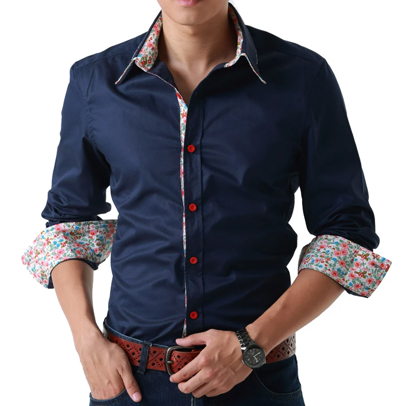 mens shirts with different colored cuffs