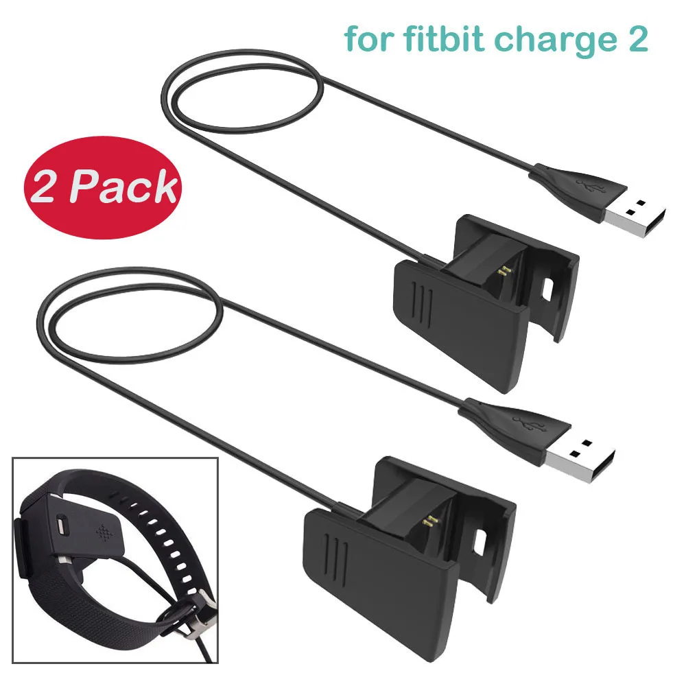 2 шт. зарядное устройство Fitbit 21 дюймов Замена USB s Кабели для зарядки SmartWatch Watachband
