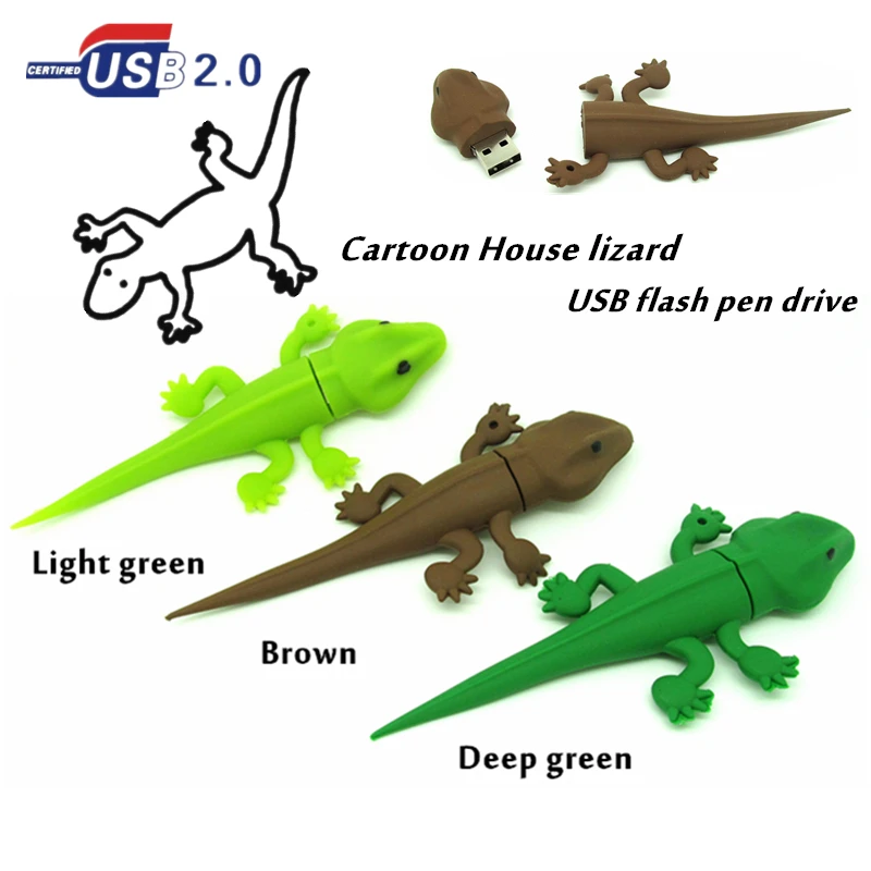 Мультяшными зелеными/коричневые броши в виде ящерицы карту флэш памяти с