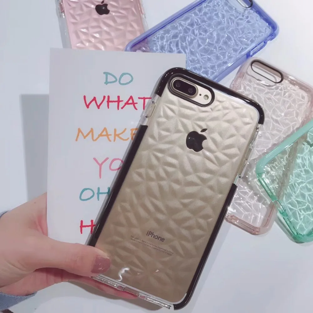 Модный прозрачный алмаз Мягкий чехол для iphone 6 6s 7 plus 8 защитный телефона X |