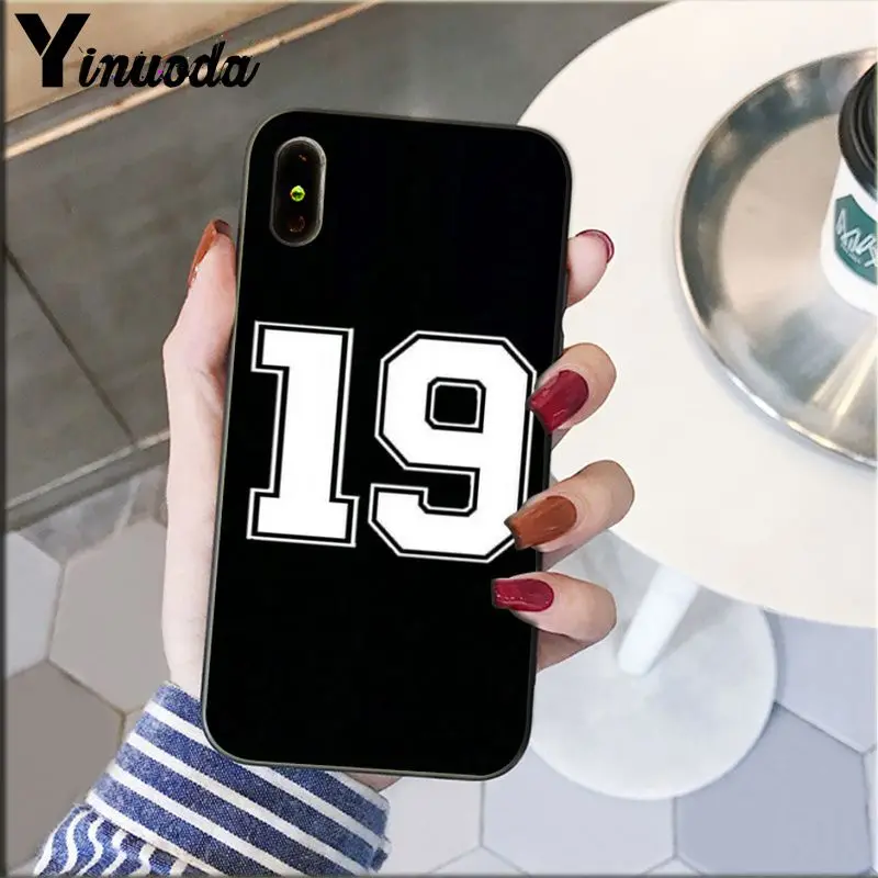 Yinuoda черная буква и номер Coque Оболочка Чехол для телефона для Apple iPhone 8 7 6 6S Plus X XS MAX 5 5S SE XR крышка - Цвет: A8