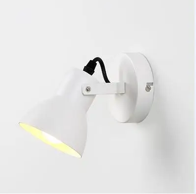 White no bulb Скандинавский современный минималистичный прикроватный светильник для спальни креативный коридор Проходное крыльцо офисное исследование кафе настенный светильник регулируемый Бра - Цвет абажура: White no bulb