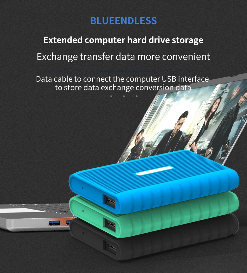 Blueendless 250GB 320GB 500GB 1 ТБ 2 ТБ внешний жесткий диск 1 ТБ внешний жесткий диск USB 3,0 HDD 1 ТБ Disco Duro Externo 500GB новинка