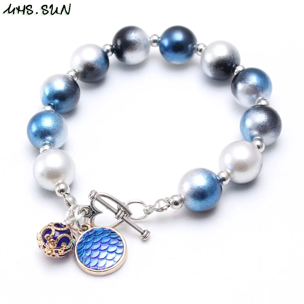 MHS. SUN Мода смешанный детский Бисер для детей браслеты с Очаровательные Серьги-Подвески из бисера браслет браслеты для маленьких девочек ювелирные изделия