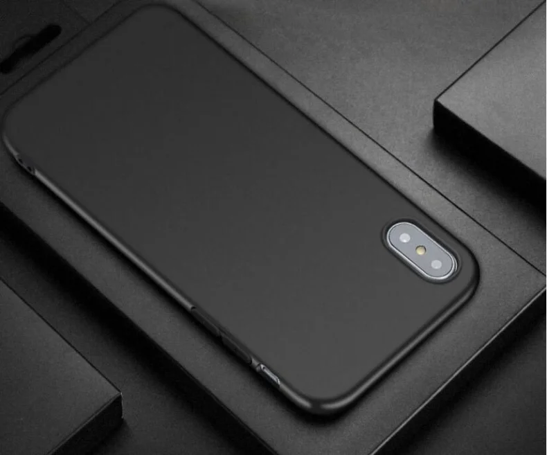 black Чехол SUREHIN для iphone X XS MAX XR 8 7 6S plus 11 Pro TPU Мягкий силиконовый чехол защитный прозрачный чехол для iphone xs чехол - Цвет: black