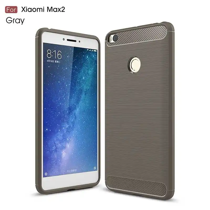 Mokoe mi модный Ударопрочный Мягкий силиконовый для Xiaomi mi Max 2 Чехол 6,4" для Xiaomi mi Max 2 Max2, чехол для телефона - Цвет: Gray