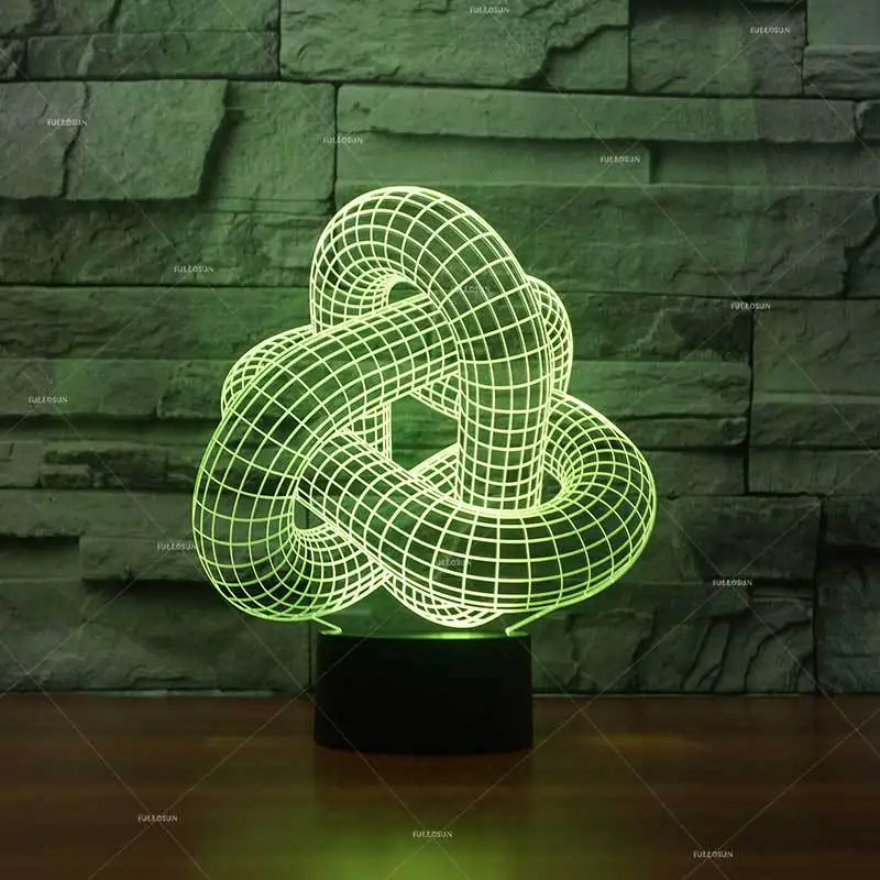 Светодиодный ночник с абстрактным моделированием 3d семицветным логотипом