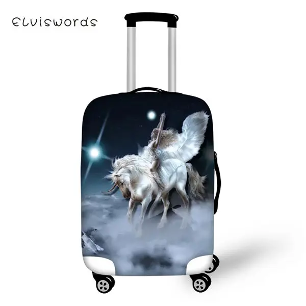 CDWX2619LMS ELVISWORDS мультяшный защитный чехол для чемодана с рисунком радужной лошади эластичный Пыленепроницаемый Чехол водонепроницаемые аксессуары для багажа - Цвет: CDWX2619LMS