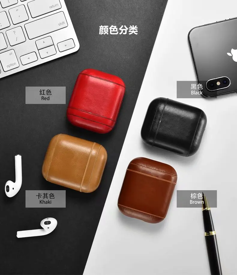 Чехол из натуральной кожи для Apple Airpods, противоударный чехол для Apple, гарнитура для Airpods, чехол s, винтажный защитный чехол для Air Pods