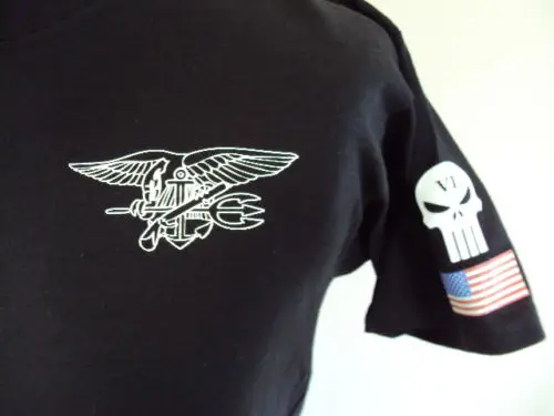 black ВМС США Seal футболка Для мужчин спецназ морской пехоты США Corp Seal Team 6 Повседневная футболка хлопок США Размеры S-3XL - Цвет: black