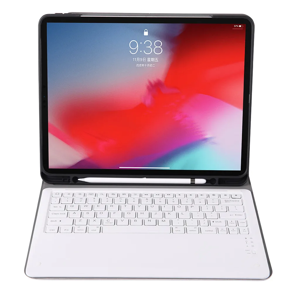 Mosunx клавиатура беспроводная съемная Bluetooth клавиатура чехол с ручкой слот для iPad Pro 12,9 дюймов чехол для планшета для Ipad Pro 517#3