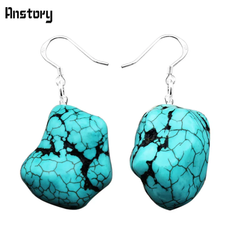 Серебро крючок нерегулярные Натуральный камень серьги для Для женщин личности