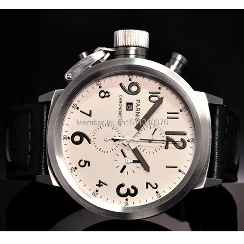 Мужские кварцевые часы с циферблатом и хронографом 50 мм|watch the leather man|watch football factory