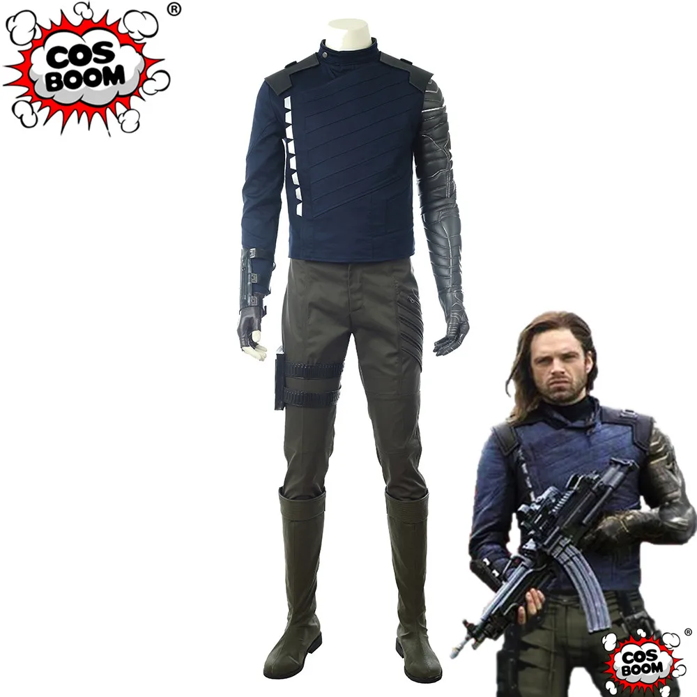 COSBOOM Мстители: Бесконечная война Bucky Barnes мужской костюм на Хэллоуин карнавал