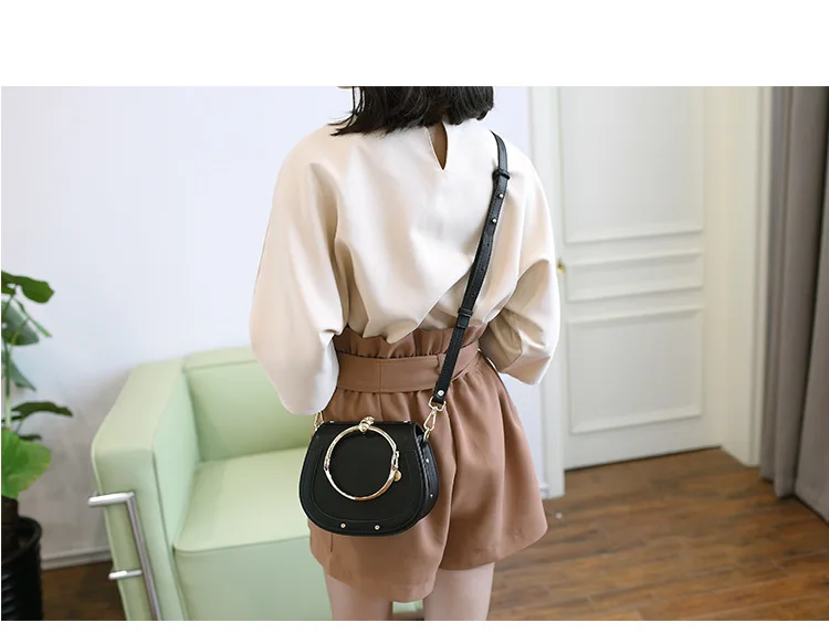 Bolsos Mujer Специальное предложение Женские сумки круглые металлические кольца сумка-мессенджер через плечо телефон кошелек крест тела Дамы Роскошные