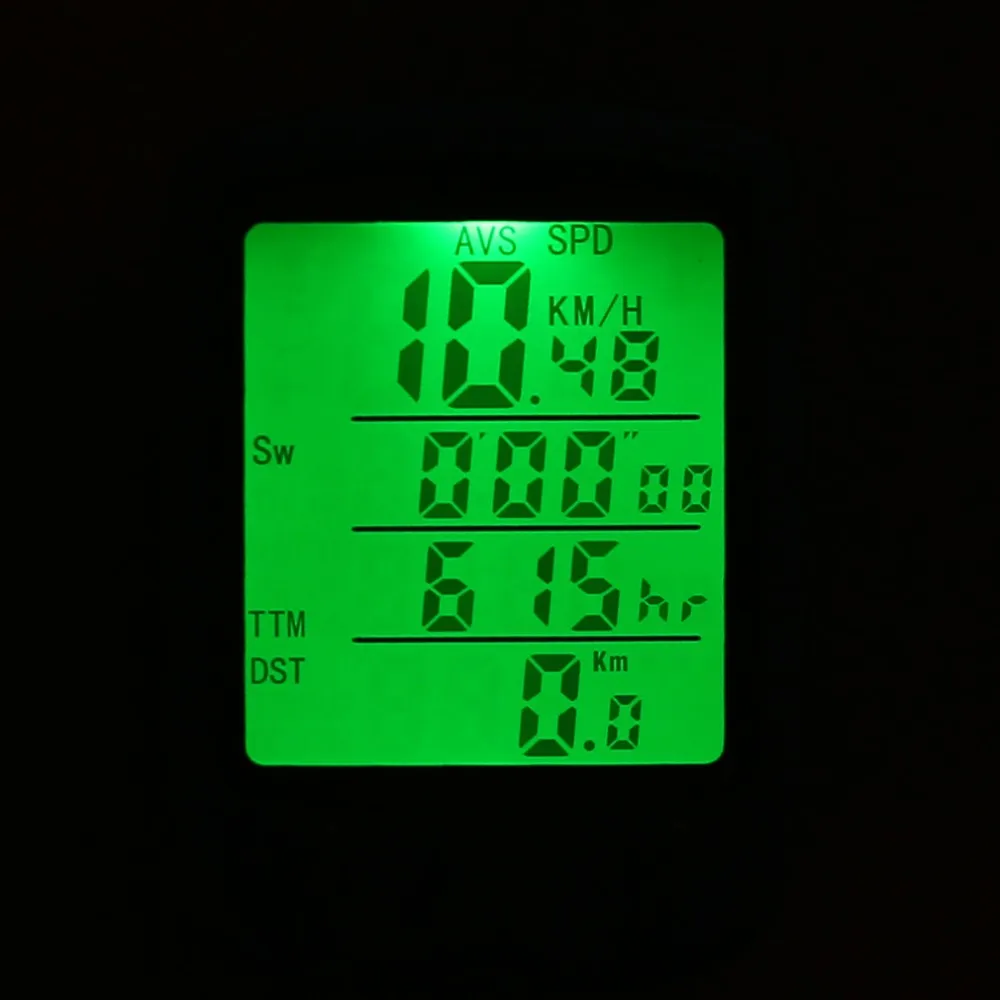 1pc SunDing SD 563B Waterproof LCD Display Cycling Bike Bicycle Computer Odometer Speedometer with Green Backlight