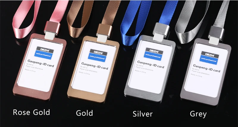 Genuine DEZHI Aluminum Alloy Employee Id Card Information card Holders Customize Logo Metal Badge Holder