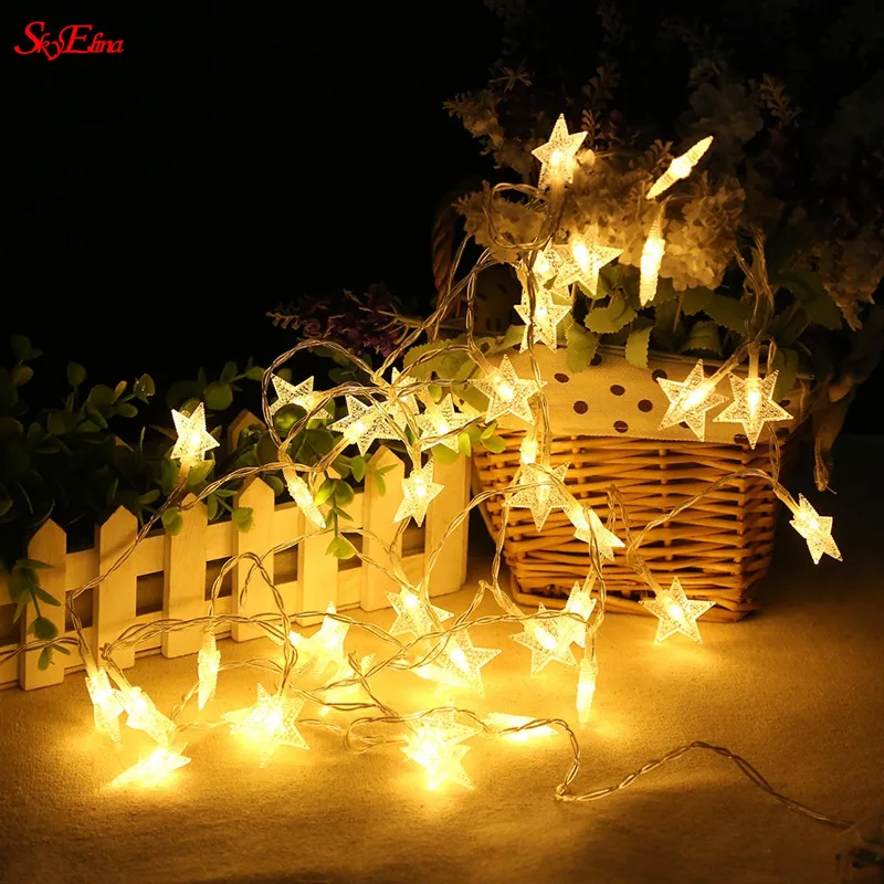 1.5M/3M/6M LED Star Christmas Lights Stars Curtain String with Flashing Modes Perfect Decoration Party Outdoor Tree Light 5z | Дом и сад