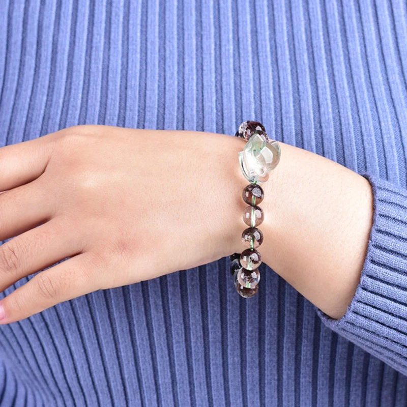 Оптовая продажа браслеты из натурального камня с призраком золотые волосы