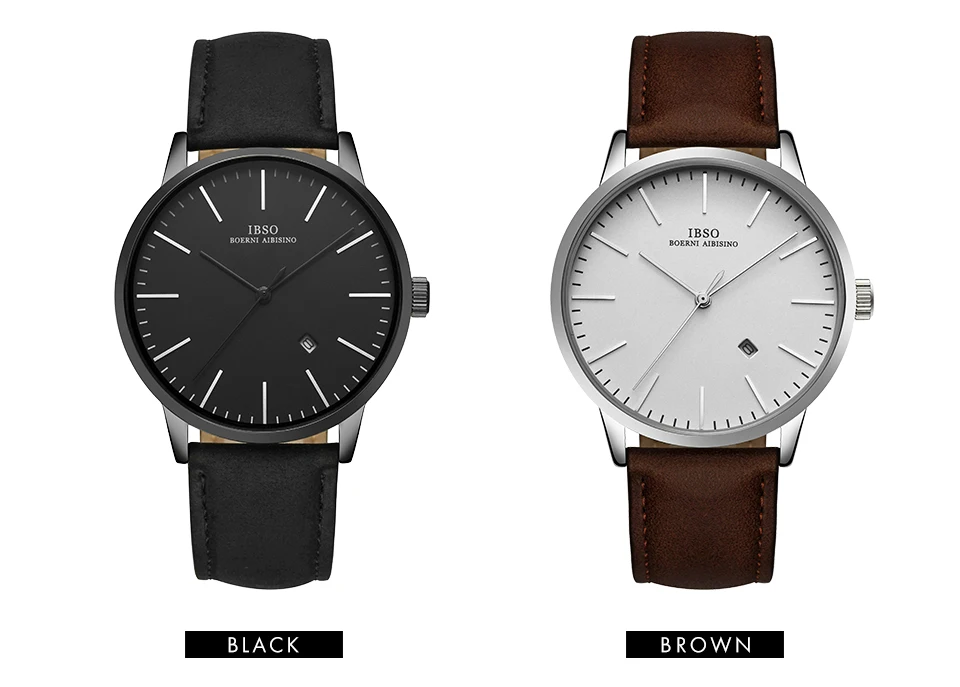 IBSO брендовые простые кварцевые часы для мужчин Reloj Hombre Модные мужские наручные часы с кожаным ремешком Роскошные мужские часы Relogio Masculino