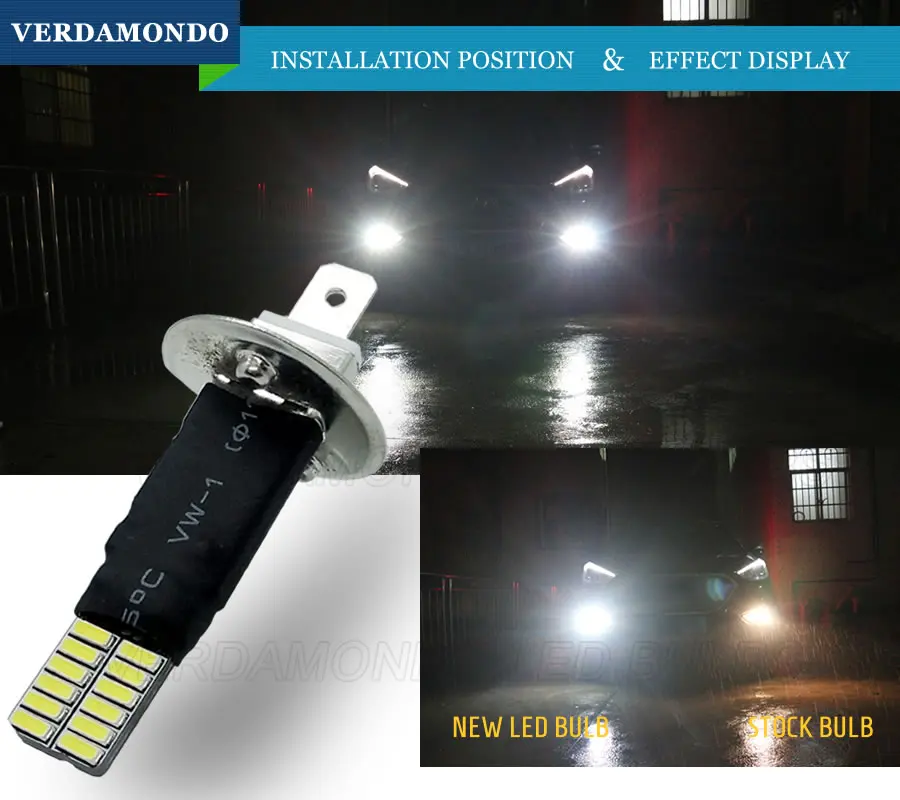 H1 P14.5S 24 4014 SMD автомобиля светодиодный сменные светодиодные лампы для вождения