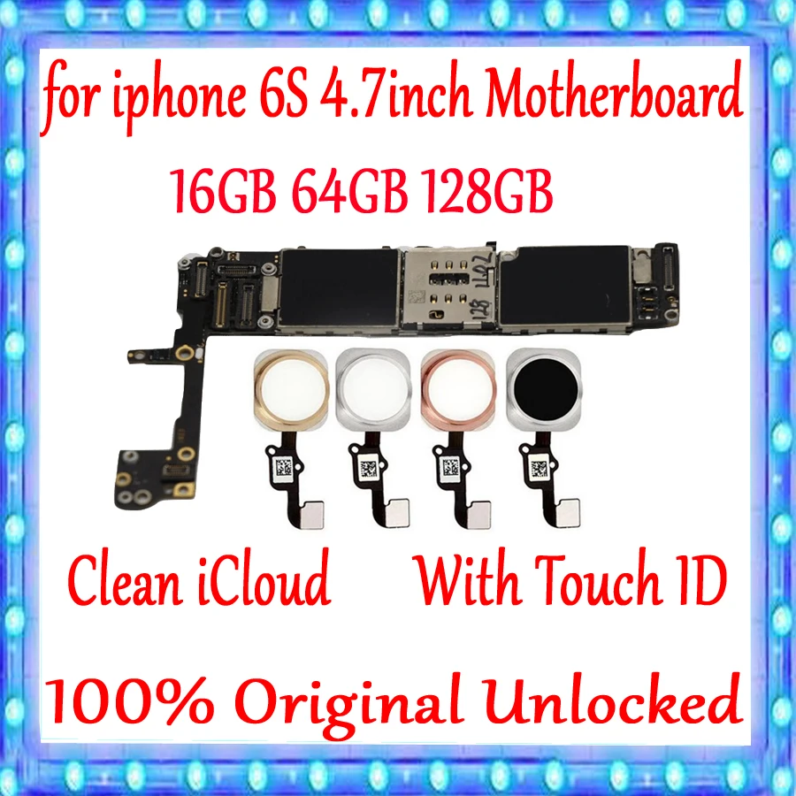Заводская разблокированная материнская плата для iphone 6S с/без Touch ID оригинальная 4